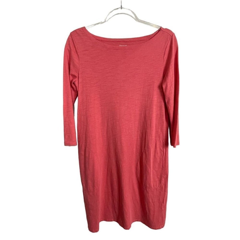 Garnet‎ Hill Casual 3/4 Sleeve Pockets Sz 2 Peach Dress Coastal Resort Old Money
